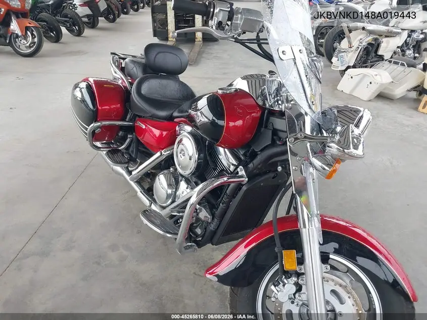 2008 Kawasaki Vn1600 D VIN: JKBVNKD148A019443 Lot: 45265810