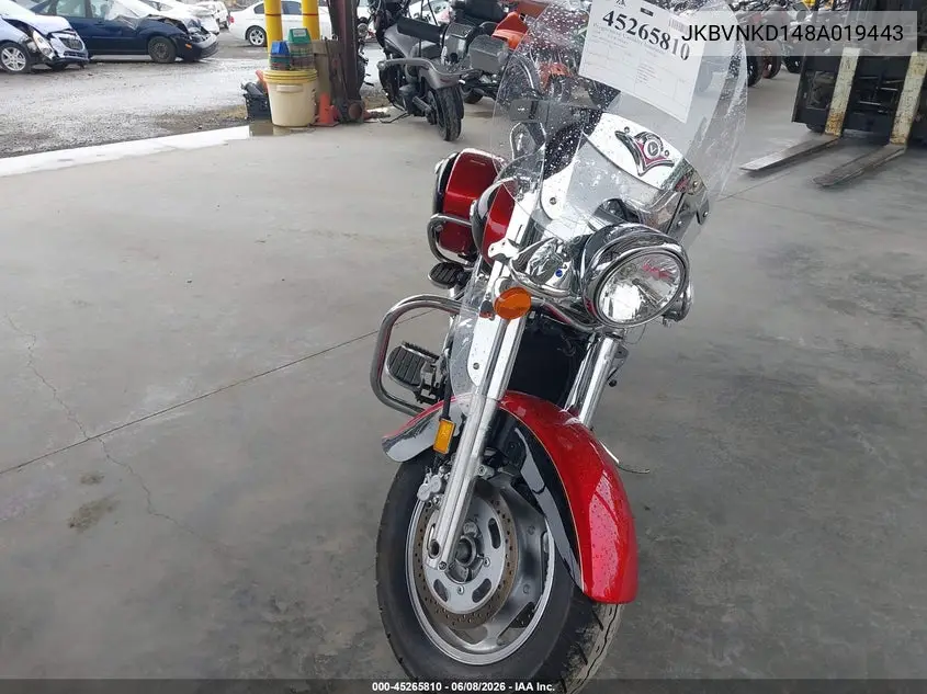 2008 Kawasaki Vn1600 D VIN: JKBVNKD148A019443 Lot: 45265810