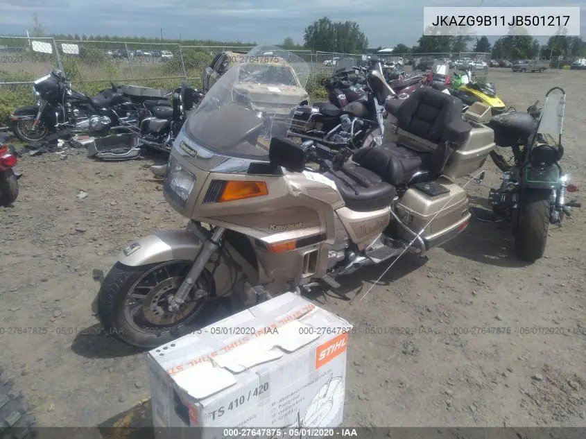 1988 Kawasaki Zg1200 VIN: JKAZG9B11JB501217 Lot: 27647875