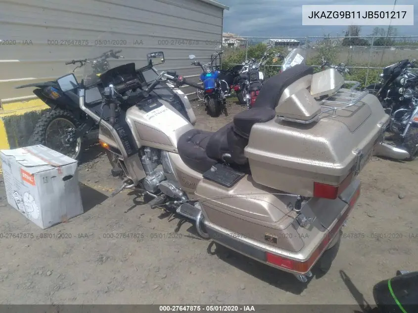 1988 Kawasaki Zg1200 VIN: JKAZG9B11JB501217 Lot: 27647875