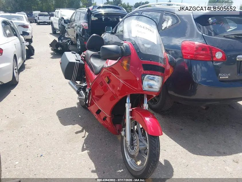 1990 Kawasaki Zg1000 VIN: JKAZGCA14LB505652 Lot: 45643983
