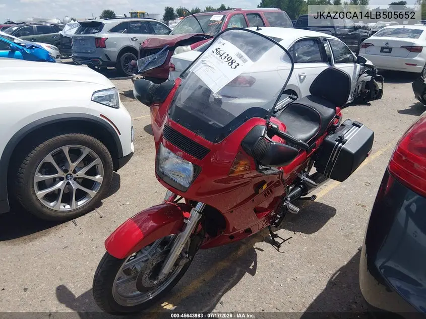 1990 Kawasaki Zg1000 VIN: JKAZGCA14LB505652 Lot: 45643983