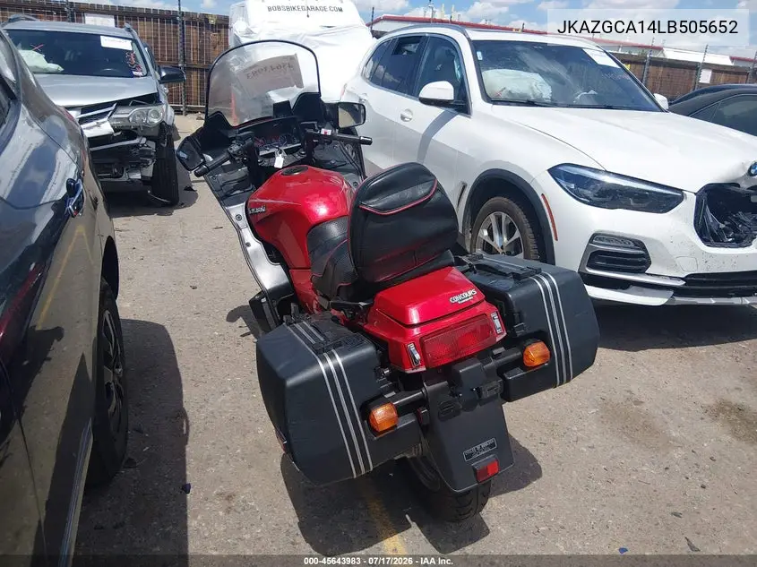 1990 Kawasaki Zg1000 VIN: JKAZGCA14LB505652 Lot: 45643983