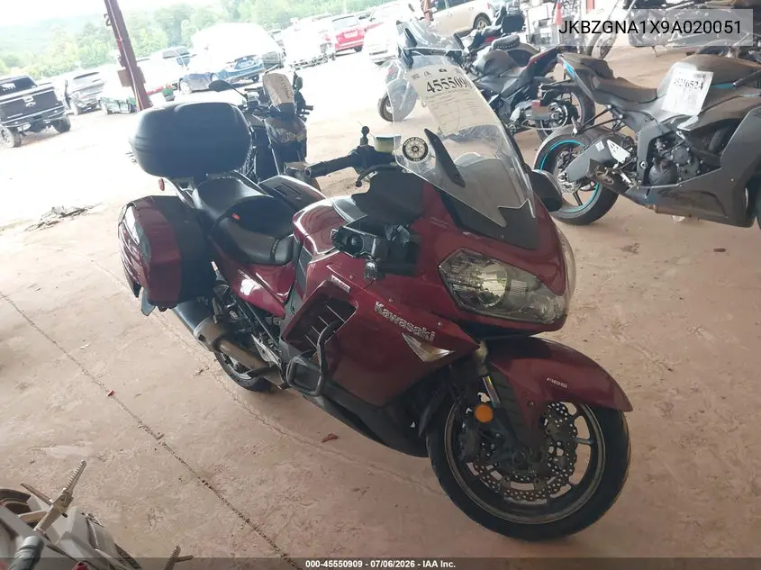2009 Kawasaki Zg1400 A VIN: JKBZGNA1X9A020051 Lot: 45550909