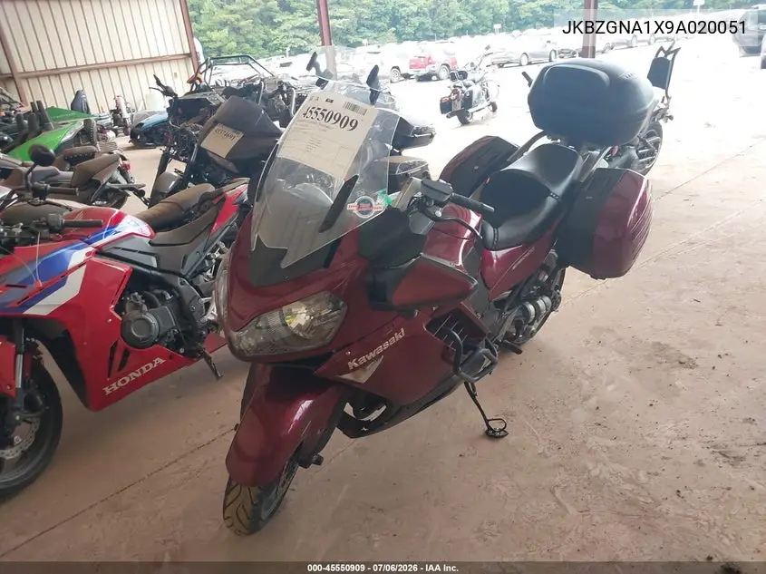 2009 Kawasaki Zg1400 A VIN: JKBZGNA1X9A020051 Lot: 45550909
