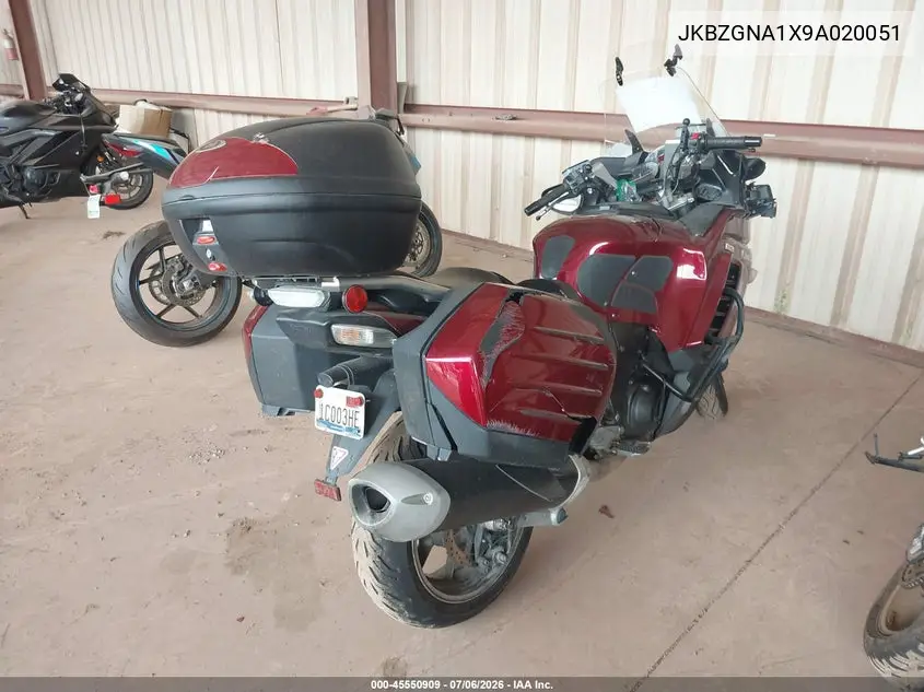 2009 Kawasaki Zg1400 A VIN: JKBZGNA1X9A020051 Lot: 45550909