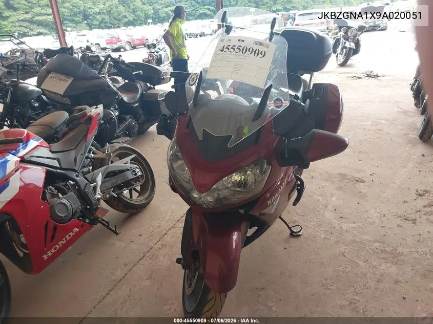 2009 Kawasaki Zg1400 A VIN: JKBZGNA1X9A020051 Lot: 45550909
