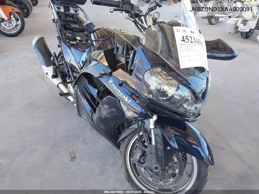 2010 Kawasaki Zg1400 D VIN: JKBZGND1XAA000091 Lot: 45216562