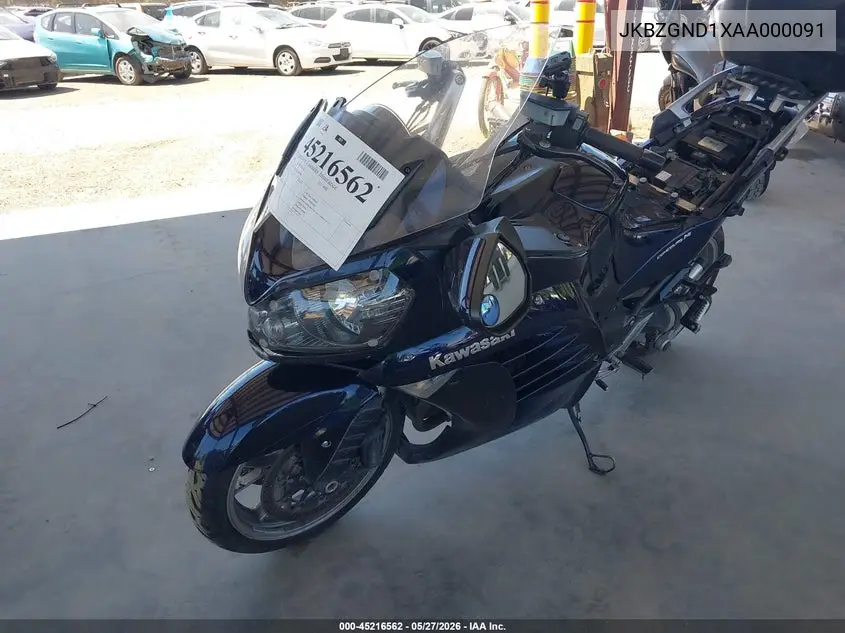 2010 Kawasaki Zg1400 D VIN: JKBZGND1XAA000091 Lot: 45216562