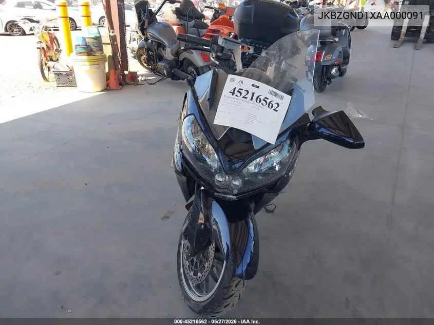 2010 Kawasaki Zg1400 D VIN: JKBZGND1XAA000091 Lot: 45216562