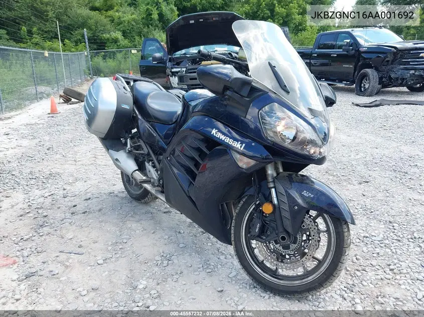 2010 Kawasaki Zg1400 C VIN: JKBZGNC16AA001692 Lot: 45557232