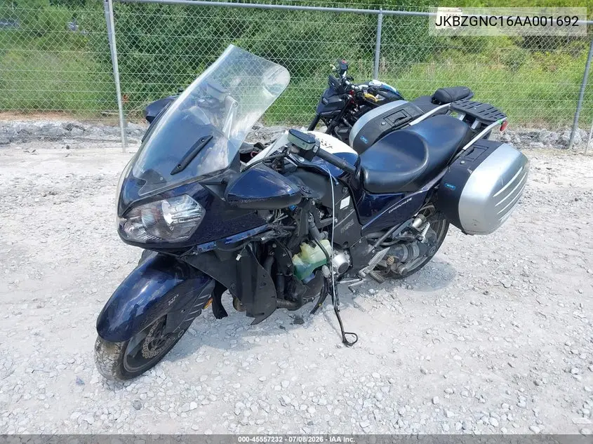 2010 Kawasaki Zg1400 C VIN: JKBZGNC16AA001692 Lot: 45557232