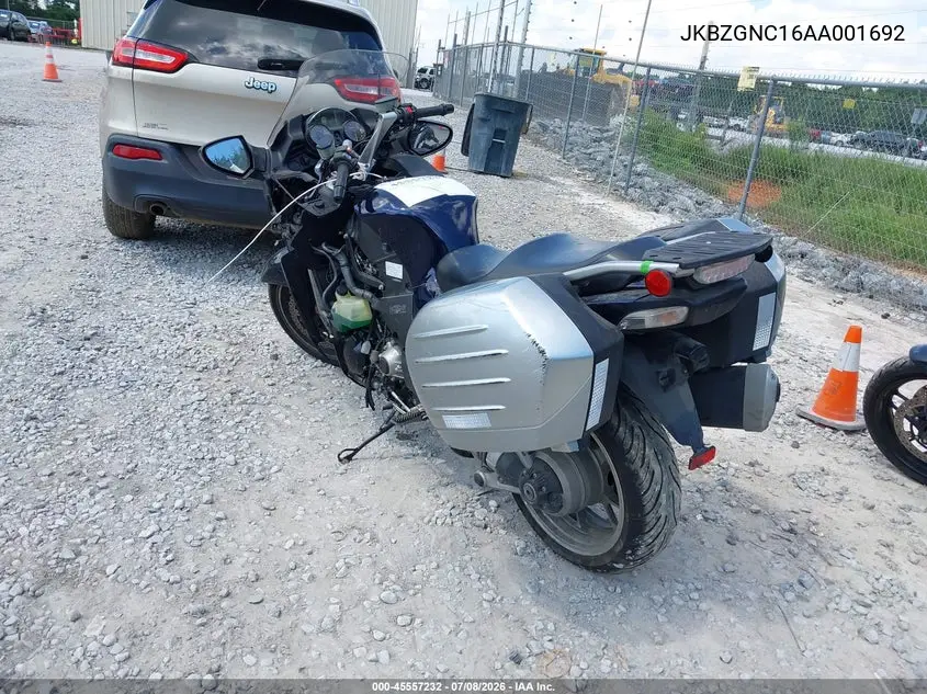 2010 Kawasaki Zg1400 C VIN: JKBZGNC16AA001692 Lot: 45557232
