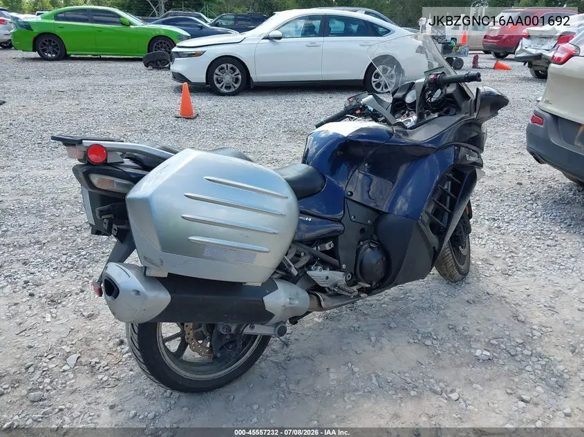 2010 Kawasaki Zg1400 C VIN: JKBZGNC16AA001692 Lot: 45557232