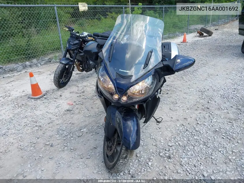 2010 Kawasaki Zg1400 C VIN: JKBZGNC16AA001692 Lot: 45557232