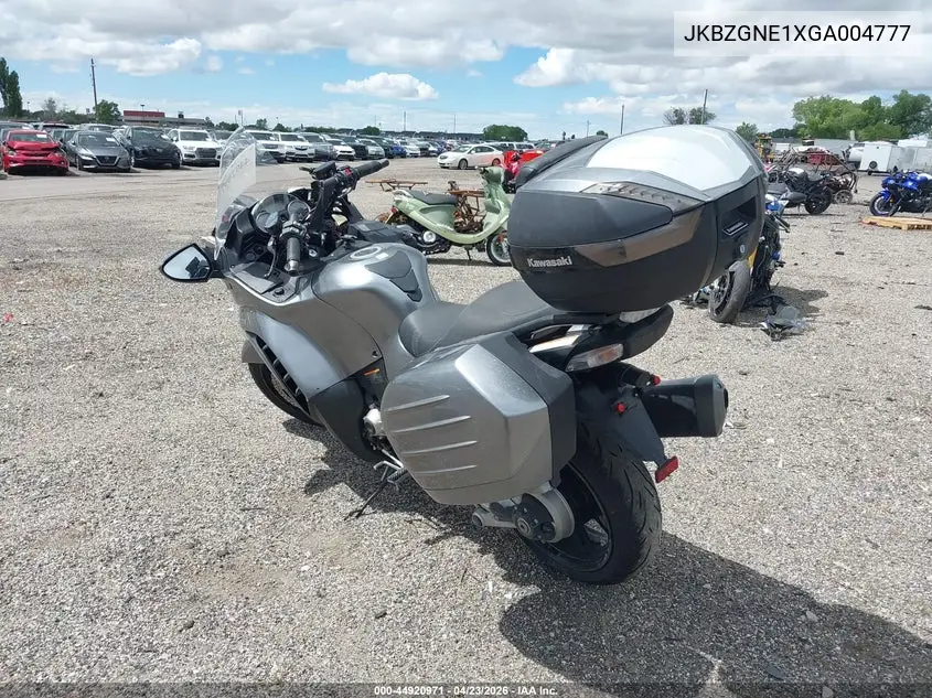 2016 Kawasaki Zg1400 E VIN: JKBZGNE1XGA004777 Lot: 44920971