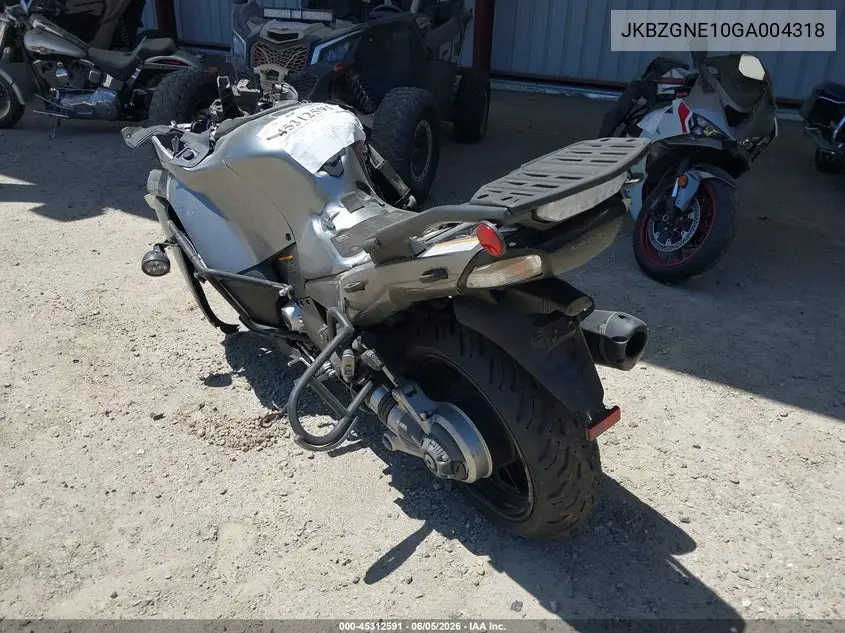 2016 Kawasaki Zg1400 E VIN: JKBZGNE10GA004318 Lot: 45312591
