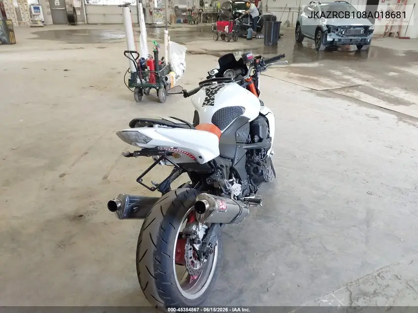 2008 Kawasaki Zr1000 B VIN: JKAZRCB108A018681 Lot: 45384867