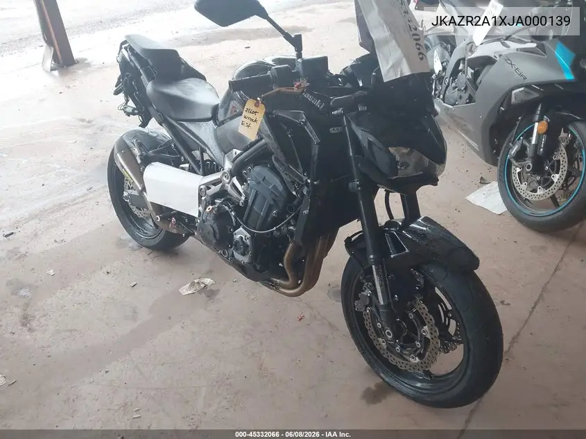 2018 Kawasaki Zr900 VIN: JKAZR2A1XJA000139 Lot: 45332066