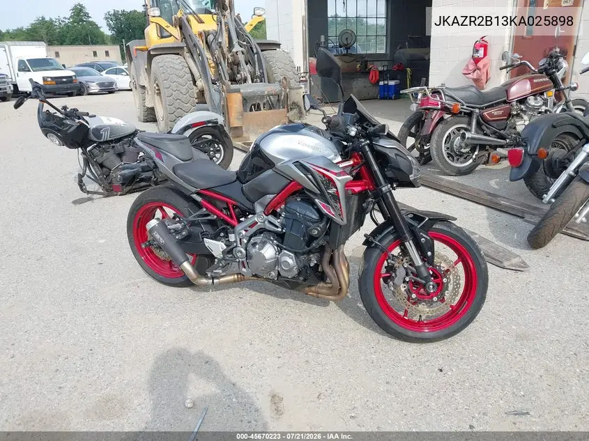 2019 Kawasaki Zr900 VIN: JKAZR2B13KA025898 Lot: 45670223