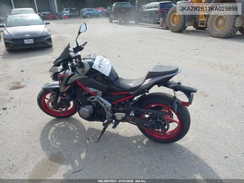 2019 Kawasaki Zr900 VIN: JKAZR2B13KA025898 Lot: 45670223