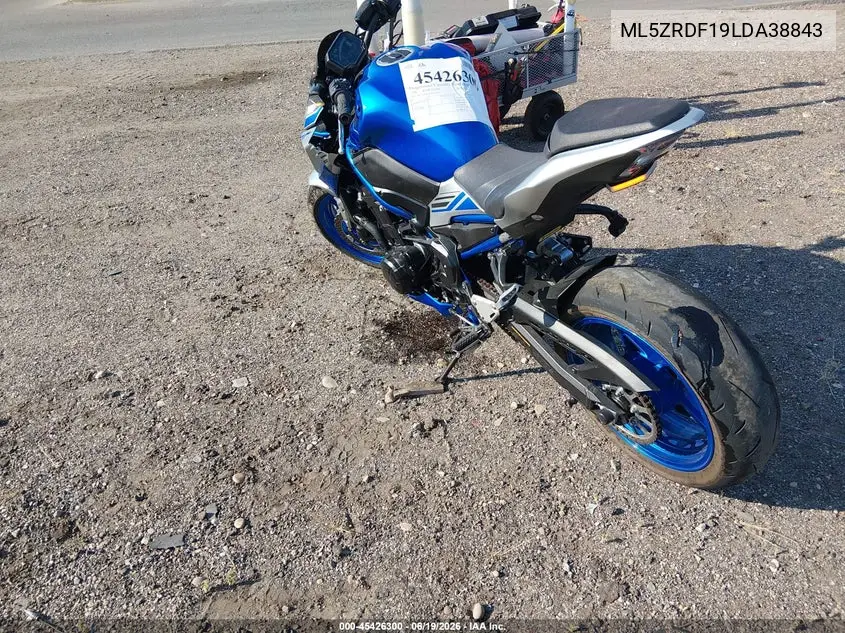2020 Kawasaki Zr900 F VIN: ML5ZRDF19LDA38843 Lot: 45426300