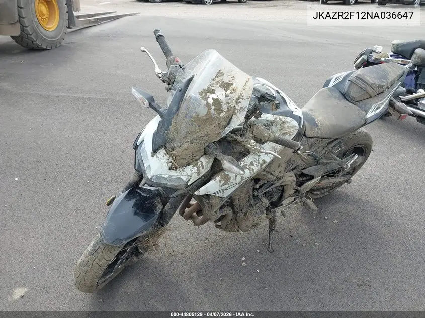 2022 Kawasaki Zr900 VIN: JKAZR2F12NA036647 Lot: 44805129