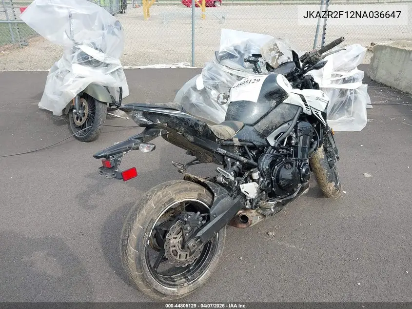 2022 Kawasaki Zr900 VIN: JKAZR2F12NA036647 Lot: 44805129