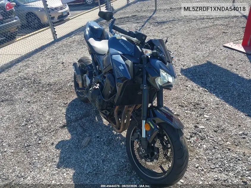 2022 Kawasaki Zr900 F VIN: ML5ZRDF1XNDA54018 Lot: 45444376