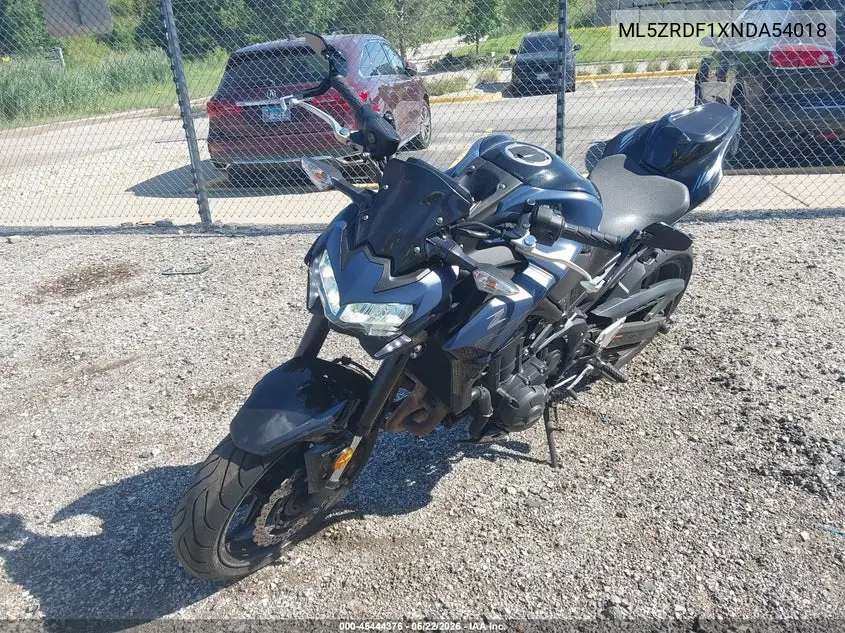 2022 Kawasaki Zr900 F VIN: ML5ZRDF1XNDA54018 Lot: 45444376