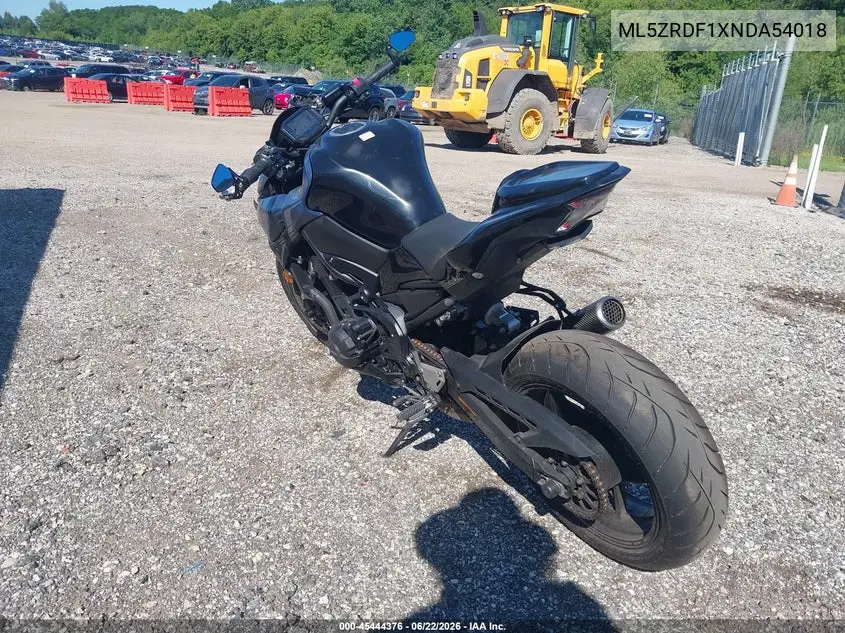 2022 Kawasaki Zr900 F VIN: ML5ZRDF1XNDA54018 Lot: 45444376