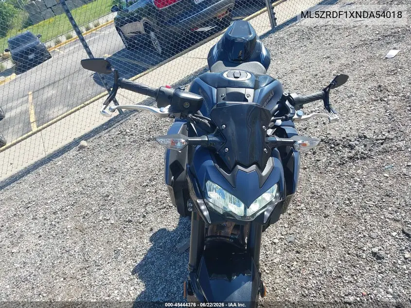 2022 Kawasaki Zr900 F VIN: ML5ZRDF1XNDA54018 Lot: 45444376