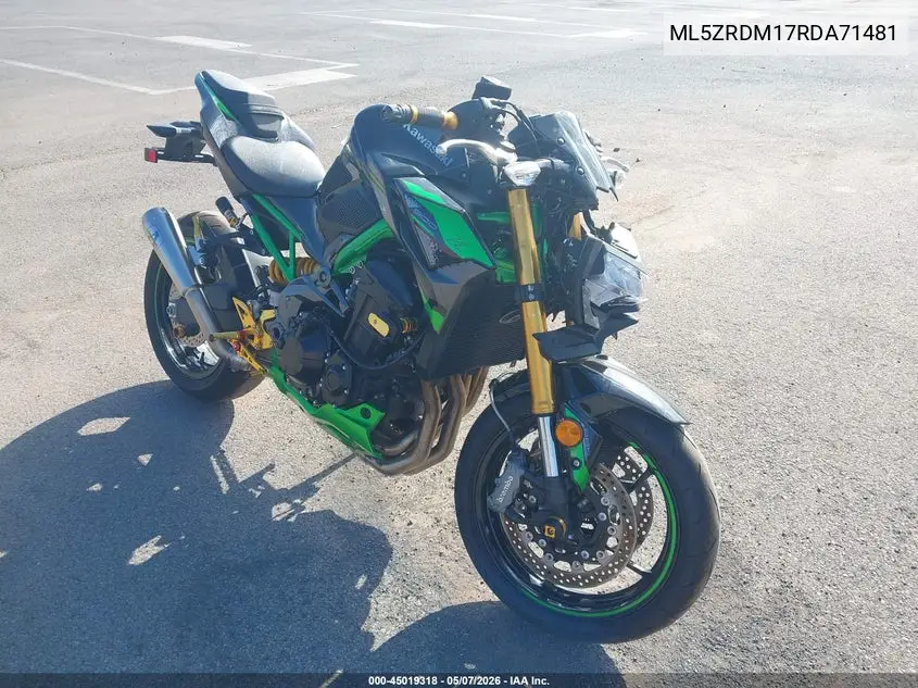 2024 Kawasaki Zr900 M VIN: ML5ZRDM17RDA71481 Lot: 45019318
