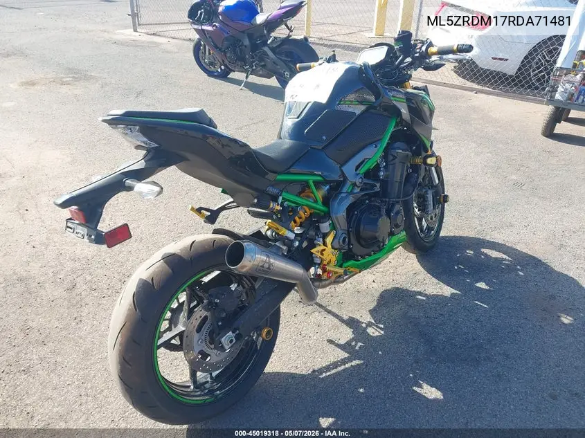2024 Kawasaki Zr900 M VIN: ML5ZRDM17RDA71481 Lot: 45019318