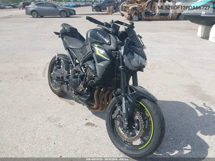 2024 Kawasaki Zr900 F VIN: ML5ZRDF13RDA66727 Lot: 45514158