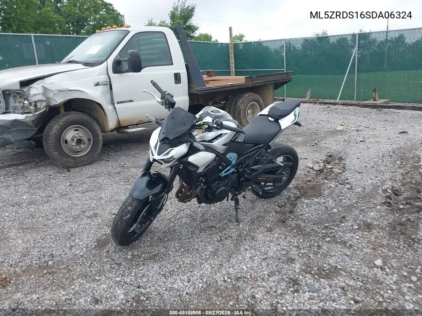 2025 Kawasaki Zr900 S VIN: ML5ZRDS16SDA06324 Lot: 45188906