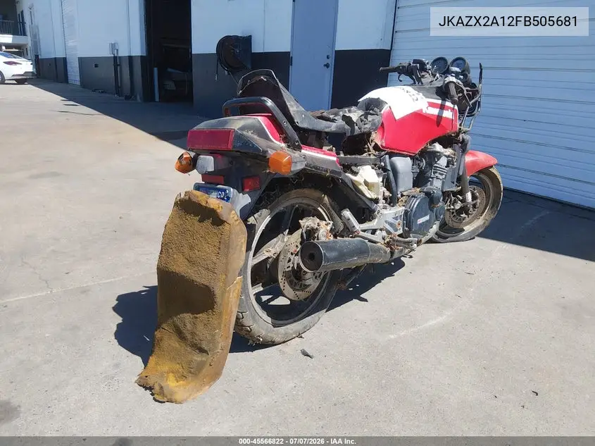 1985 Kawasaki Zx900 VIN: JKAZX2A12FB505681 Lot: 45566822