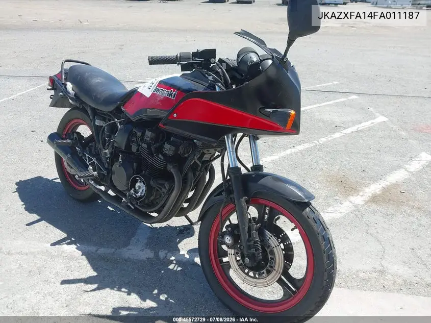 1985 Kawasaki Zx550 VIN: JKAZXFA14FA011187 Lot: 45572729