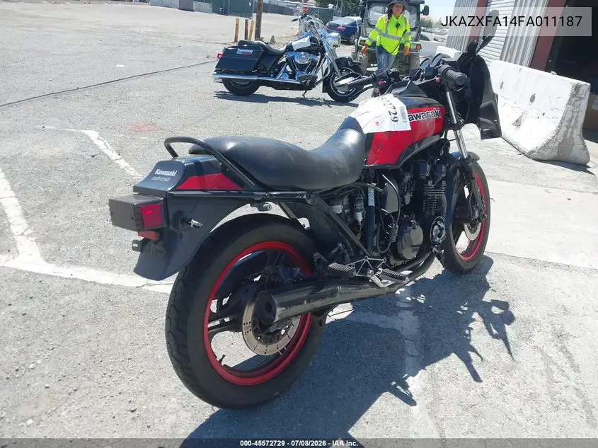 1985 Kawasaki Zx550 VIN: JKAZXFA14FA011187 Lot: 45572729