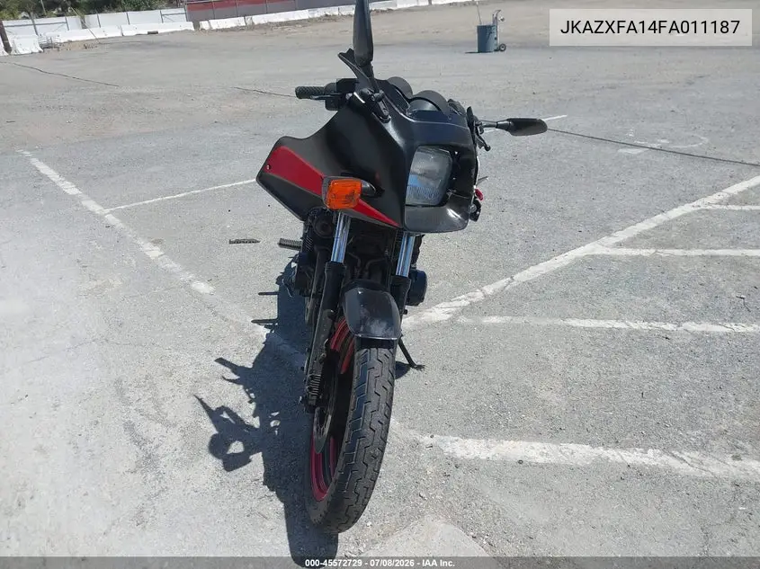 1985 Kawasaki Zx550 VIN: JKAZXFA14FA011187 Lot: 45572729