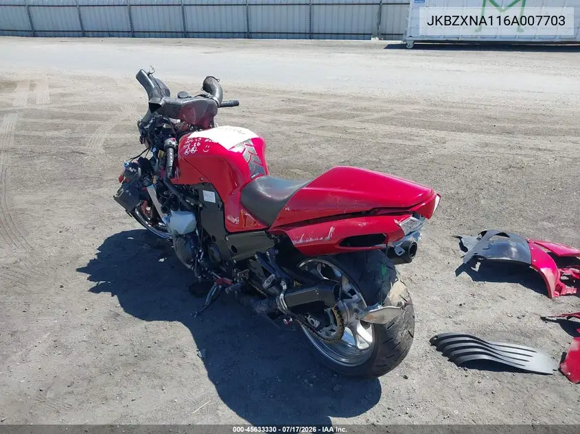 2006 Kawasaki Zx1400 A VIN: JKBZXNA116A007703 Lot: 45633330