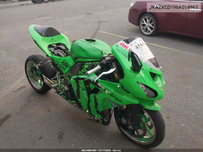 2006 Kawasaki Zx1000 D6F VIN: JKAZXCD196A014967 Lot: 45651667