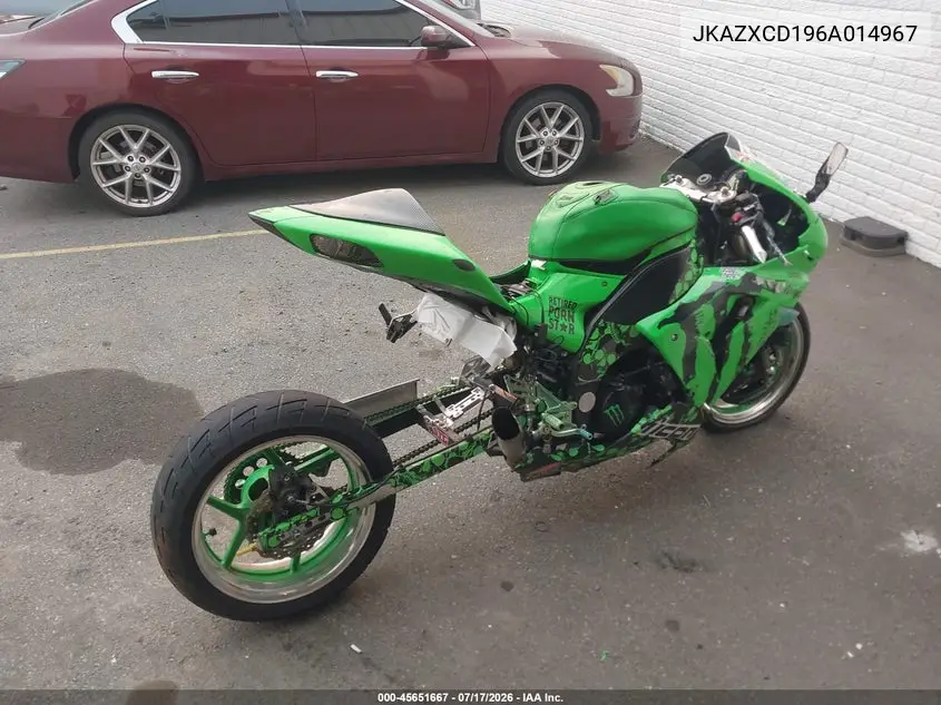 2006 Kawasaki Zx1000 D6F VIN: JKAZXCD196A014967 Lot: 45651667