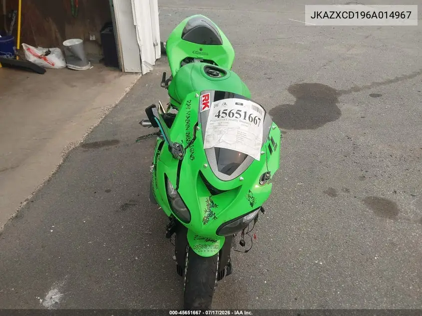 2006 Kawasaki Zx1000 D6F VIN: JKAZXCD196A014967 Lot: 45651667