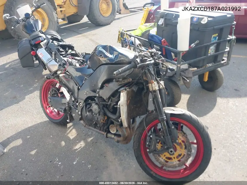 2007 Kawasaki Zx1000 D VIN: JKAZXCD187A021992 Lot: 45512482