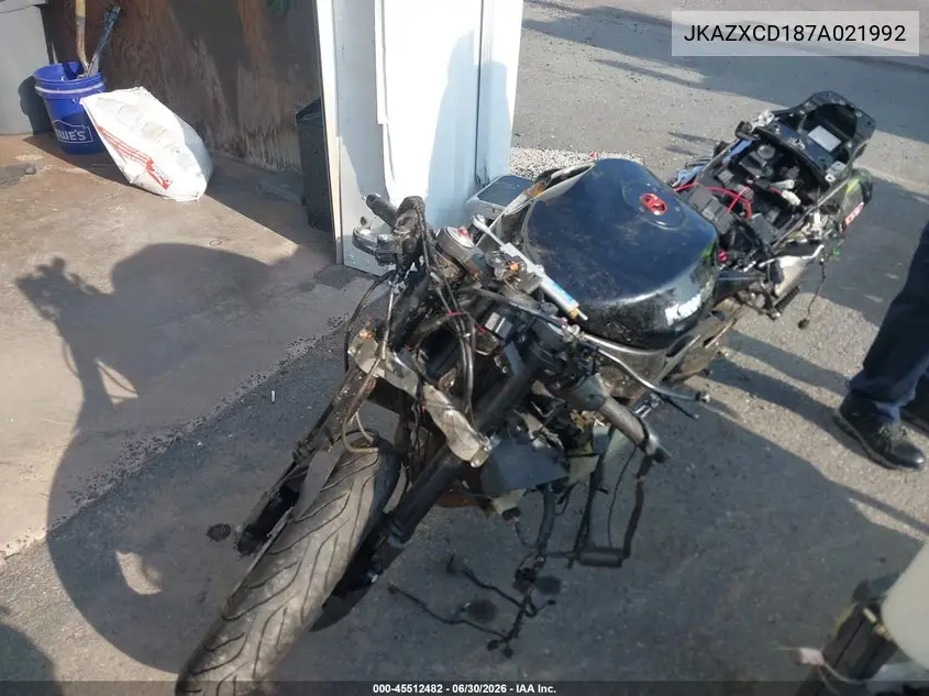 2007 Kawasaki Zx1000 D VIN: JKAZXCD187A021992 Lot: 45512482