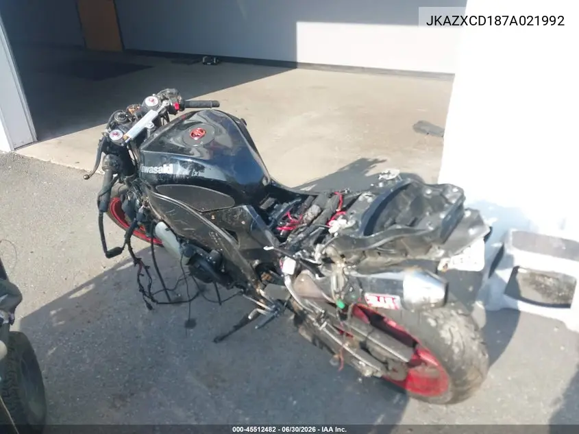2007 Kawasaki Zx1000 D VIN: JKAZXCD187A021992 Lot: 45512482