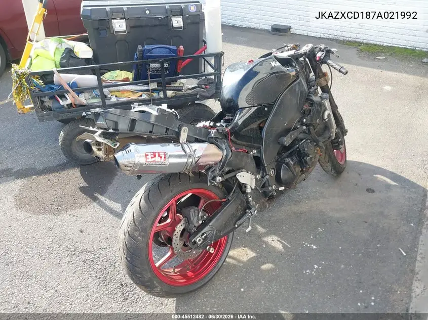 2007 Kawasaki Zx1000 D VIN: JKAZXCD187A021992 Lot: 45512482
