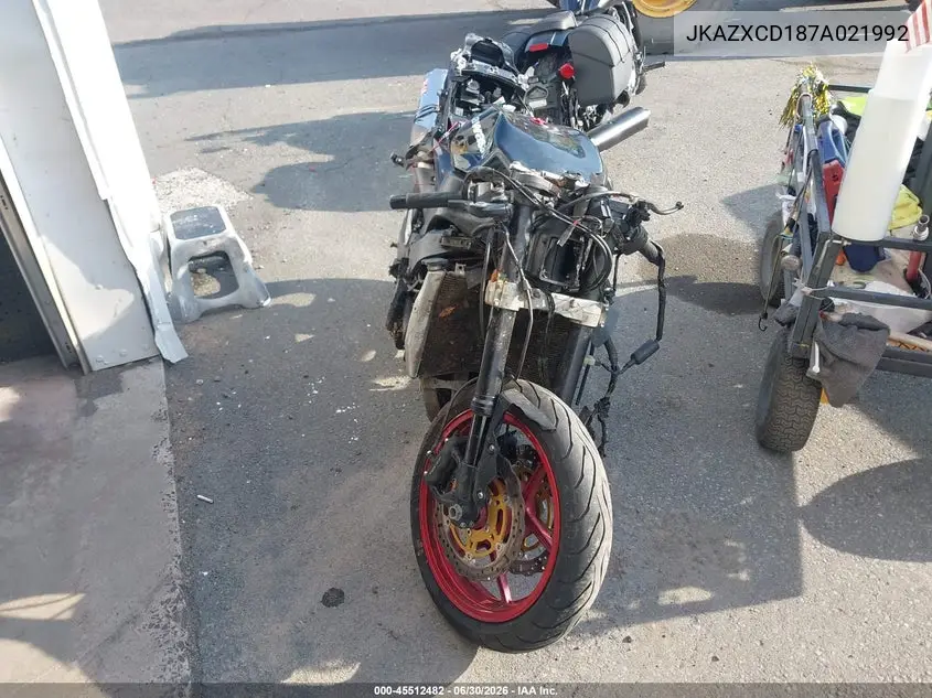 2007 Kawasaki Zx1000 D VIN: JKAZXCD187A021992 Lot: 45512482