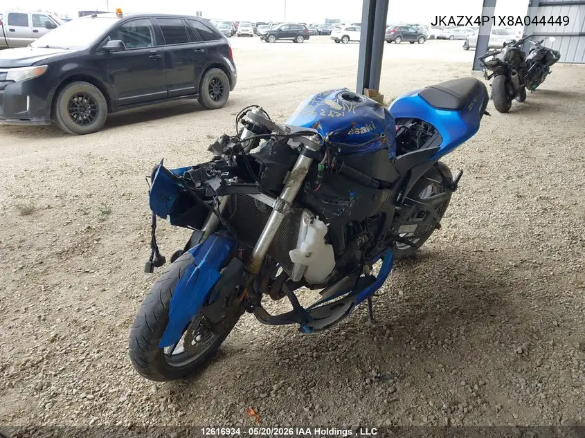 2008 Kawasaki Zx600 P VIN: JKAZX4P1X8A044449 Lot: 12616934